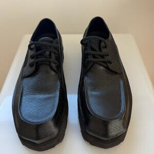 Acne Studios Men's Black Pebbled- Leather Derby Shoes -Euro Size 44